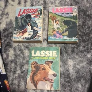Vintage Lassie Coffee Table Books 70s Kids Mini Readers